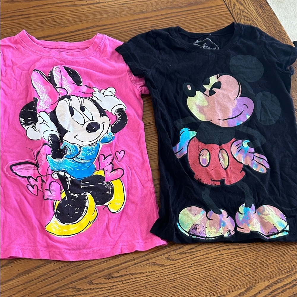 Disney Pink and Black Minnie & Mickey Tees